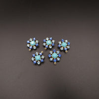 Swarovski Rhinestone Flower Pendant with loop 20mm Sapphire and Turquoise