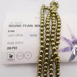 Preciosa Round Pearl Maxima 4mm Pearl Effect Pearlescent Green