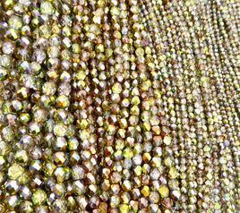 Czech Fire Polish Beads 3mm Crystal Magic Green