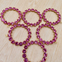 Swarovski Rhinestone Hoop Pendant with loop 30mm Rose