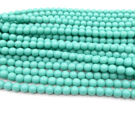 Czech Round Beads 6mm Green Turquoise