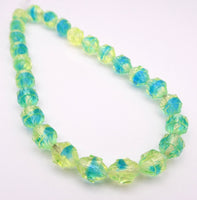 Czech Turbine Glass Beads 10x8mm Green Blue