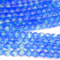 Czech Fire Polished Beads12mm Blue Green Uranium