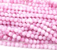 Czech Round Beads 5mm Pink Stripes