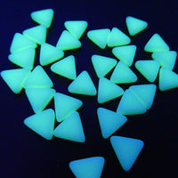 Czech Glass Triangle Beads 12mm Opaque Uranium White Uranium