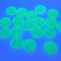 Czech Coin Glass Beads 14mm Opal Aqua