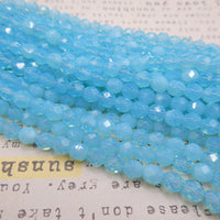 Czech Fire Polish Beads 8mm Milky Aquamarine