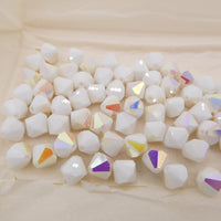 DS & Co Vintage Swarovski Bicone Beads #364 9mm Chalkwhite AB