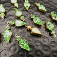 Swarovski Rhinestone Teardrop Charm with loop 20x13mm Peridot Uranium