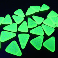 Czech Glass Triangle Beads 20x12mm Transparent Yellow Matte AB Pattern Uranium