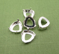 Sew On Prong Setting for Pear-Shape Rhinestone 4370 Silver Plated