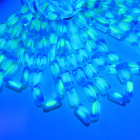 Czech Glass Rectangle Beads 12x8mm Blue Lt Green
