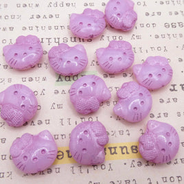 Czech Hello Kitty Glass Beads 19x18mm Opal Pink Pink Lined