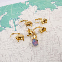 Bright Gold Plated Earring Setting for Cabs 14x10mm