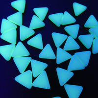 Czech Glass Triangle Beads 12mm Opaque Uranium White Uranium