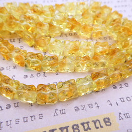Czech Bumpy Shape Glass Beads 9mm Transparent Yellow and Topaz