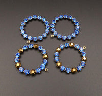 Swarovski Rhinestone Hoop Pendant with loop 30mm Sapphire Mix