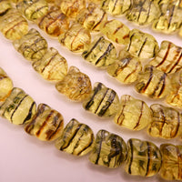 Czech Cat Face Glass Beads 13mm Jonquil Tortoise