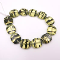 Czech Oval Window Beads 14x12mm Jonquil Tortoise