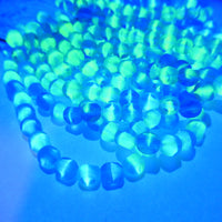 Czech Glass Beveled Round Beads 6mm Matte Blue Lt Green