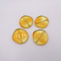 Czech Glass 8-Edge Flat Beads 20mm Yellow Topaz Uranium