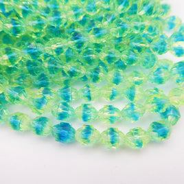 Czech Turbine Glass Beads 10x8mm Green Blue