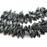 Czech Twist Beads 16x8mm Jet Picasso