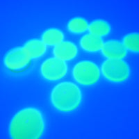 Czech Glass Dome Cabochon 18mm Opal Aqua Uranium