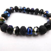 Czech Faceted Rondelle 9x6mm Jet Midnight Mix