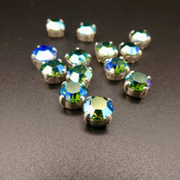 Swarovski Crystal Chaton in setting 34ss (7mm) Green Tourmaline AB