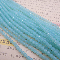 Czech Fire Polish Beads 4mm Milky Aquamarine