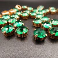 Swarovski Crystal Chaton in setting 34ss (7mm) Emerald UV