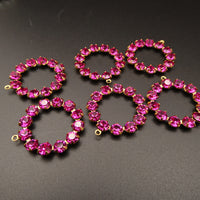 Swarovski Rhinestone Hoop Pendant with loop 25mm Fuchsia