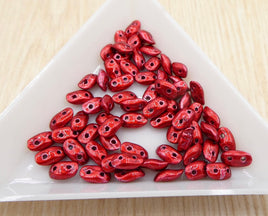 Wave Beads 3x7mm Metalust Lipstick Red