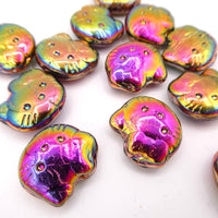 Czech Hello Kitty Glass Beads 19x18mm Crystal Vitex 2X