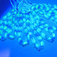 Czech Glass Rectangle Beads 12x8mm Blue Lt Green