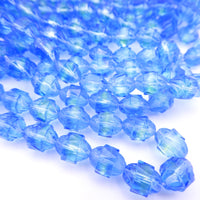 Czech Turbine Glass Beads 10x8mm Blue Lt Green