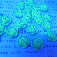 Czech Large Rose Glass Beads 18mm White Blue Lined