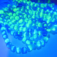 Czech Glass Beveled Round Beads 6mm Matte Blue Lt Green