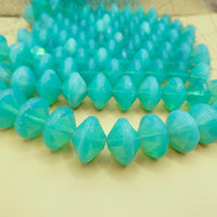 Czech Large Spacer Beads 14x14mm Opal Green