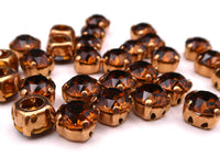 Swarovski 1088 Chaton in setting 34ss (7mm) Smoked Topaz