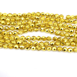 Czech Fire Polish Beads 8mm Yellow Gold