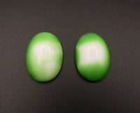 West German Dome Glass Oval Cabochon 25x18mm Flamingo Green