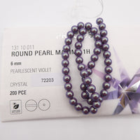 Preciosa Round Pearl Maxima 6mm Pearl Effect Pearlescent Violet