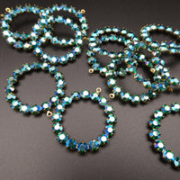 Swarovski Rhinestone Hoop Pendant with loop 30mm Emerald AB
