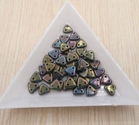 CzechMates Triangle 6mm Persian Turquoise Bronze Picasso