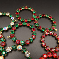 Swarovski Rhinestone Hoop Pendant with loop 30mm Christmas Colours