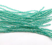 Czech Fire Polish Beads 2mm Luster Iris Atlantis Green