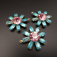 Flower Pendant 30mm with Vintage Swarovski Crystals