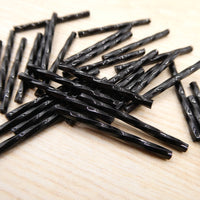 Czech Glass Twisted Bugle Beads 25mm Black